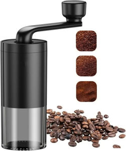 Ceramic Burr Coffee Grinder Manual Portable Hand Crank for Espresso Home Travel Camping Adjustable