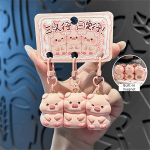 MUSCLEX 3 Pcs Set Hanging Charm ic Snap Keychain Resin Cartoon Animal Keychain Portable ic Keychain Keys