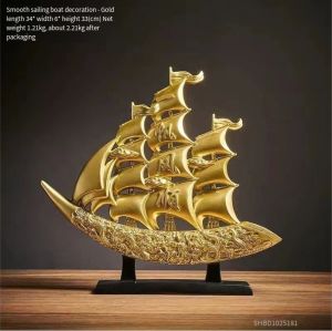 Smooth Sailing Boat Statue Premium Composite TM Decor Style Decoration Housewarming Gift