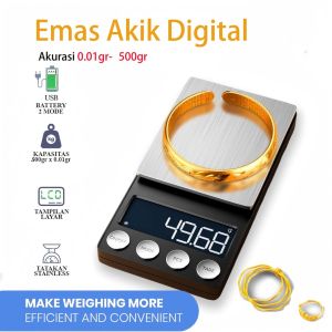 Timbangan Emas Max 500gr Akurasi 0.01gr PREMIUM Presisi Timbangan Obat Bumbu Kitchen Scale Timbangan Emas  Timbangan Perhiasan USB Rechargeable Pocket Scale Timbangan perhiasan emas akik digital