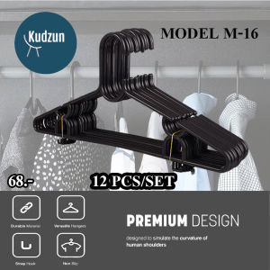 Kudzun ไม้แขวนเสื้อ พลาสติก หนาM-16(แพค 6 ชิ้น)