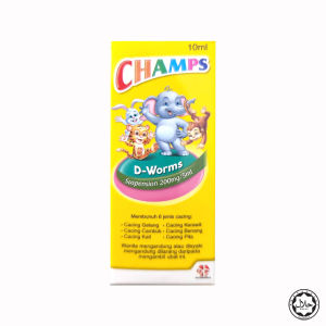 Champs D-Worms Ubat Cacing (200MG X 2S | 10ML SUSPENSION)