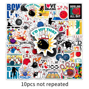 50PCS Bowling Cartoon Graffiti Waterproof Sticker Sports Theme Sealing Sticker