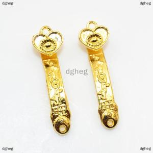 [COD] dgheg 10pcs งานฝีมือจีนพระมงคลทอง Ruyi Home Feng Shui Power scepter