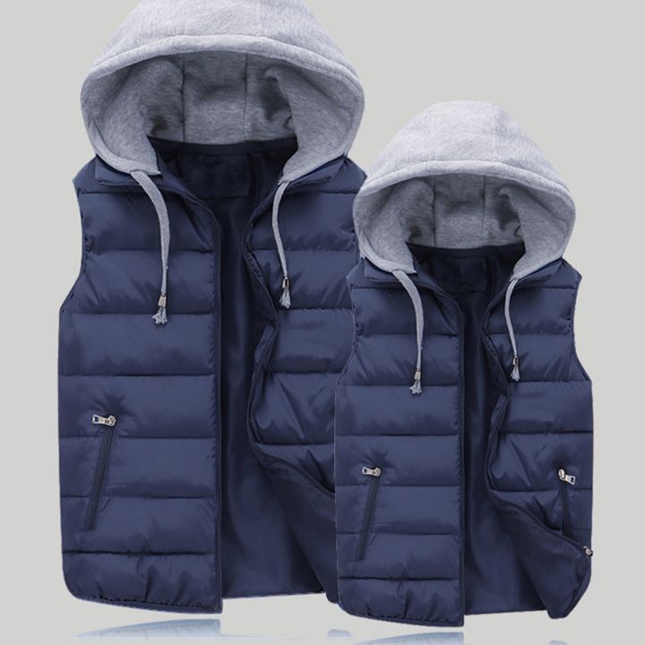 Mens winter vest with hood best sale