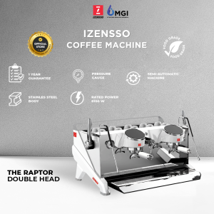 Mesin Kopi Espresso Izensso RAPTOR DOUBLE HEAD Coffee Machine MutiaraGemilangid