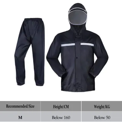 Raincoat For Motorcycle Rider Waterproof For Men Heavy Duty Rainsuit With Faceshield Waterproof Raincoat Adventure Raincoat 2pcs Sets Jacket And Pants High Reflective Strip Comfortable And Wear-Resistant Raincoat