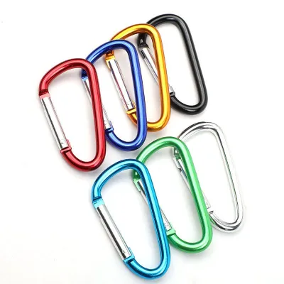 Aluminum D Shape Carabiner Hooks Alloy Buckle Keyring Clip Creative And Colorful For Climbing Cangkuk Carabiner Bentuk Aluminium D Alloy Buckle Klip Gantungan Kunci Kreatif Dan Berwarna-warni Untuk Mendaki 铝制 D 形登山扣挂钩合金扣钥匙圈夹创意多彩攀岩