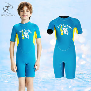 2.5MM Neoprene Wetsuits Kids Swimwears Diving Suits Short Sleeves
