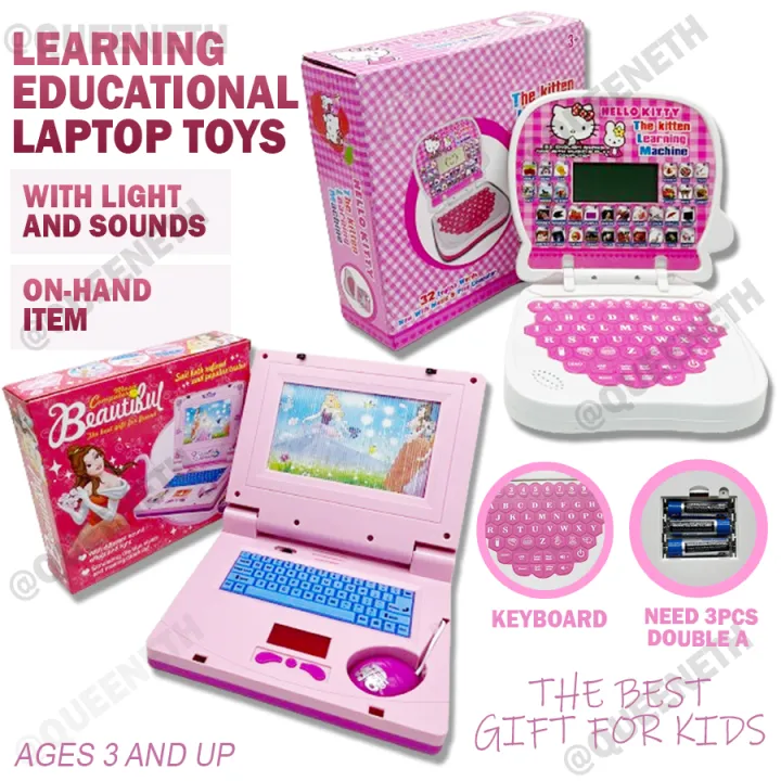 Hello Kitty Laptop Toys Educational Learning Laptop Toy With light Sounds for Kids Girls 3 Cute Character Design Learning Toy Lazada Lazada PH