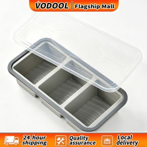 【Fast delivery】 Large Silicone Ice Cube Tray with Lid for Freezing Liquids Soups and Sauces Reusable Leakproof Food Storage Container for Freezer