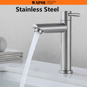 WapolSteel Stainless Steel 304 High-Quality Nickel Surface Basin Faucet for Bathroom
