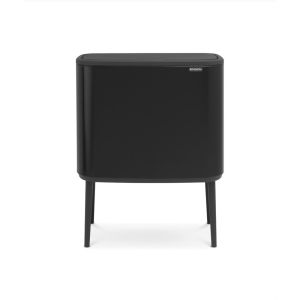 Brabantia ถังขยะ สแตนเลสแบบกด บราบันเทีย รุ่นทรงสี่เหลี่ยม 11+23ลิตร ขนาด2ช่อง BO Touch Bin with 2 Inner Bucket 11+23 litre. -Matt Black