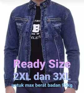 Jaket jeans pria SLETING sanghai kombinasi resleting pria / Jaket jeans denim kerah tinggi resleting pria / Jaket jeans sanghai pria