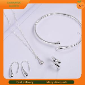 ❣️❣️❣️ 4Pcs Fashion Teardrop Jewelry Set For Women Simple Ring Necklace Bracelet Earrings Set For Banquet Wedding Jewelry