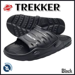 Duralite Trekker Mens non-slip casual wear waterproof and durable flipflops (Black Violet and Clear White)