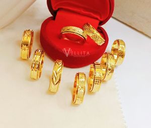 [VJ]NEW! Ring "Spin Ring" 999.9 Gold Plated Classic Rotatable Ring 转动金戒指 R51 <Cincin Belah Rotan Berputar>