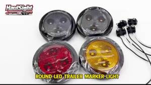 2" Round LED Trailer Tail LightsSmoked LED Side Marker Light SetHigh BrightnessGrommet-Mount KitWaterproof & Anti-Loose12V DC for Trucks/RVs/Trailers/Buses 5Red+5Amber10PCS