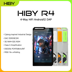 HiBy R4 ES9018Q2M*4 Android12 HiFi Music Player MP3 Audio Bluetooth WiFi DSD256 MQA 16x USB DAC Headphone AMP 11hr 4.7 OPA1652