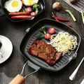 Square Grill Pan Lipat Pemanggang Steak Serbaguna Anti Lengket 26cm Panci Panggang Teflon GSF Wajan Lipat Serbaguna Panggangan BBQ Goreng Bakar Sate Pan Grill Kotak. 