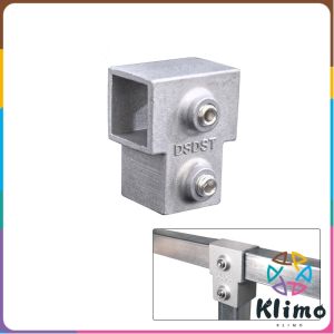 Klimo Aluminum alloy Square Tube Pipe Connector Tube Pipe Fitting Accessories with Screw 25x25mm