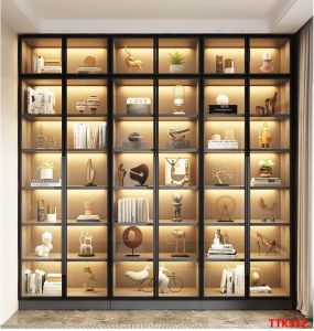 TỦ TRANG TRÍ PHÒNG KHÁCH BẰNG GỖ MDF CÁNH KÍNH TTK312 - NỘI THẤT LẮP RÁP VIENDONGADV