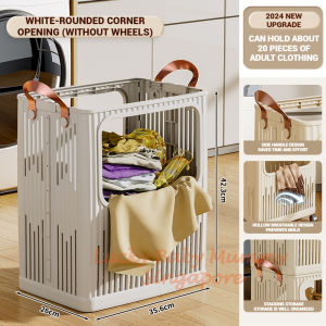 Foldable Clothes Basket / Stackable Large Capacity PP Basket / Hollow Out Design Laundry Basket