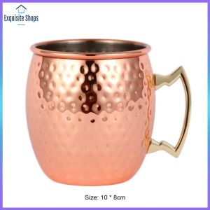 Heavy Duty Copper Mug for Moscow Mule 16oz Stainless Steel Drinkware with Insulated Handle for Outdoor and Indoor Use