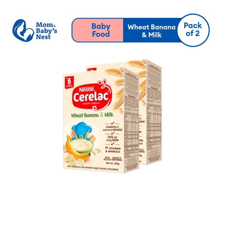 NESTLÉ CERELAC Baby Food Wheat Banana Milk 250g Pack of