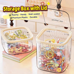Digeo Hair Accessories Storage Box Transparent Desktop Jewelry Storage Box Desktop Storage Mini Trash Can