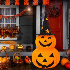 1pcs Halloween Pumpkin Decorations Collapsible Jack-o-Lantern Pumpkin Lights for Indoor Outdoor Home Party Yard Decorations2026