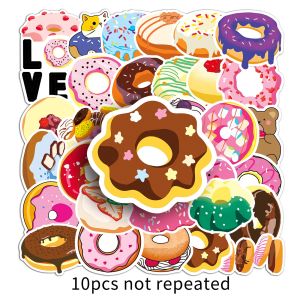 50PCS Original Donut Sticker Cute Cartoon Food Dessert Cake Decal Decoration Laptop Luggage Cute Sticker