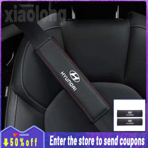 Đệm Vai Dây An Toàn Chất Lượng Cao Cho Hyundai Phụ Kiện Nội Thất Xe Hơi Logo Thắt Lưng Da Starex Accent Tucson Eon Elantra Santa Fe I10 H 100 Sonata Getz Veloster Genesis Grandeur Matrix H-1 Coupe I30