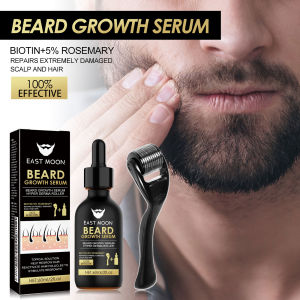 East Moon  Beard Growth & Thickening Oil 30ml - Promotes Whisker Growth Strengthens Roots Softens & Moisturizes Men’s Grooming Serum
