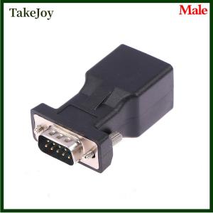 TakeJoy DB9 RS232 Male Female To RJ45 Female Adapter COM Port to LAN Ethernet Port Converter