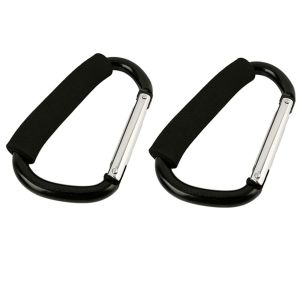 SWEOLQ 2Pcs Tay cầm xốp Móc xe đẩy em bé Đa chức năng Vòng D Móc kẹp túi mua sắm Phổ quát Hợp kim nhôm Nút nâng xe đẩy dành cho hoạt động ngoài trời