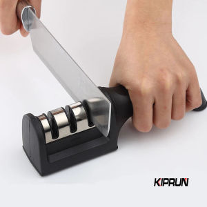 KIPRUN Sharpener Household Kitchen Sharpener 3-Stage Type Quick Sharpener Whetstone Stick Sharpening Knife