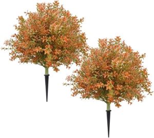 2Pack Artificial Boxwood Topiary Bush23.6INCH Lasting Evergreen Bushes UV Resistant PlantsDecorative Indoor Outdoor Trees for Home Office and Garden Decor