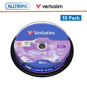 DVD+R DL Verbatim 8.5GB 8X speed 240Min Pack of 10pcs P/N: 43666 / Blank Media