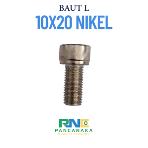 BAUT L M10X20 NIKEL MATERIAL BAJA KOKOH DENGAN LAPISAN ANTI KARAT