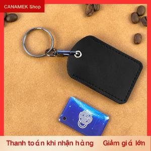 CS Cổ điển PU da Keychain bảo vệ trường hợp cửa khóa kiểm soát truy cập thẻ thẻ túi vòng thẻ