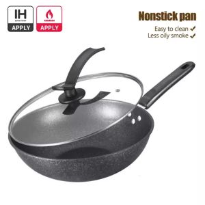 32CM Non-stick Pan No Smoke Cooking Maifan Stone Wok Induction Cooker Gas Stove Universal