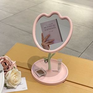 OMQAIO Classic Tulip Shaped Dressing Mirror Cute Detachable Makeup Mirror Multifunction Single Side Table Mirror Women