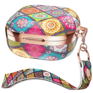 Plating Case for Samsung Galaxy Buds2 Pro Buds FE Stylish Hard TPU Shockproof Cover with Lanyard for Galaxy Buds Live