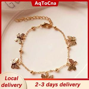[COD] AqToCna Ship within 24 hours Korean Style Minimalism Retro Fashion Butterfly Pendant Bracelet Gold Silver Color Simple Vintage Bracelet For Women Jewelry