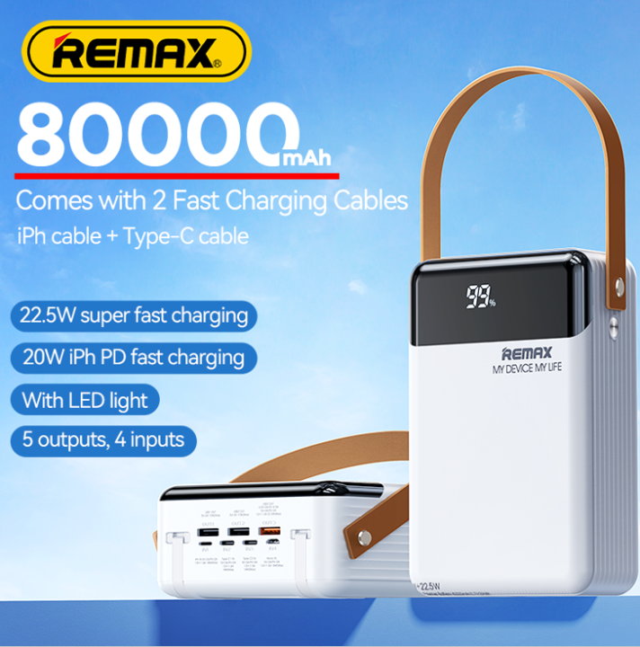 REMAX 80000mAh Power Bank 22.5W PD 3.0 QC3.0 Fast Charge Portable ...