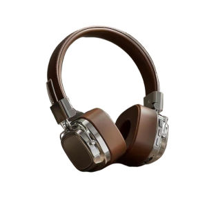 Silver Brown Black Retro American-style Over-ear Bluetooth Headphones Deep Bass Headset Universal Earphones for Mobile Phones and Computers Long Battery Life AI Noise Reduction No Latency Foldable