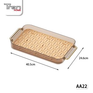Nampan transparan dengan gagang/ Tray Minimalis Makanan/ Baki Gelas Cangkir dengan Tirisan 40.5 x 24.6 AA22