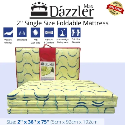 Dazzler Max 2 Inch Three Fold Rebond Mattress Single Size Comfortable Easy storage Tilam Lipat