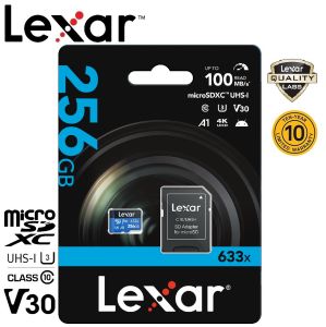 Lexar 256GB Micro SDXC 633x with SD Adapter (100MB/s)
